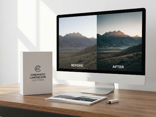 CINE-01 cinematic presets — before / after
