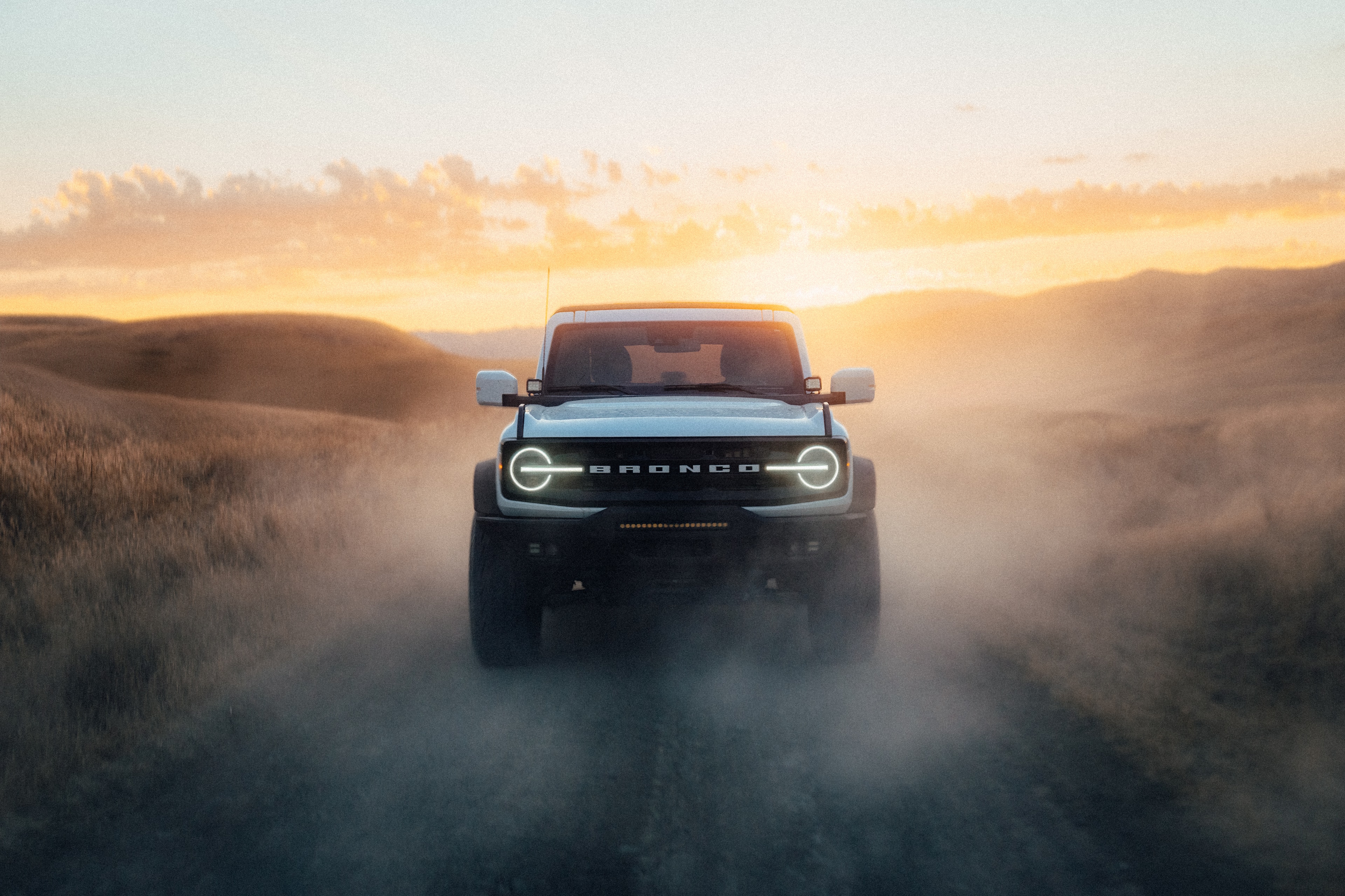 Ford Bronco — wide landscape on a backcountry road